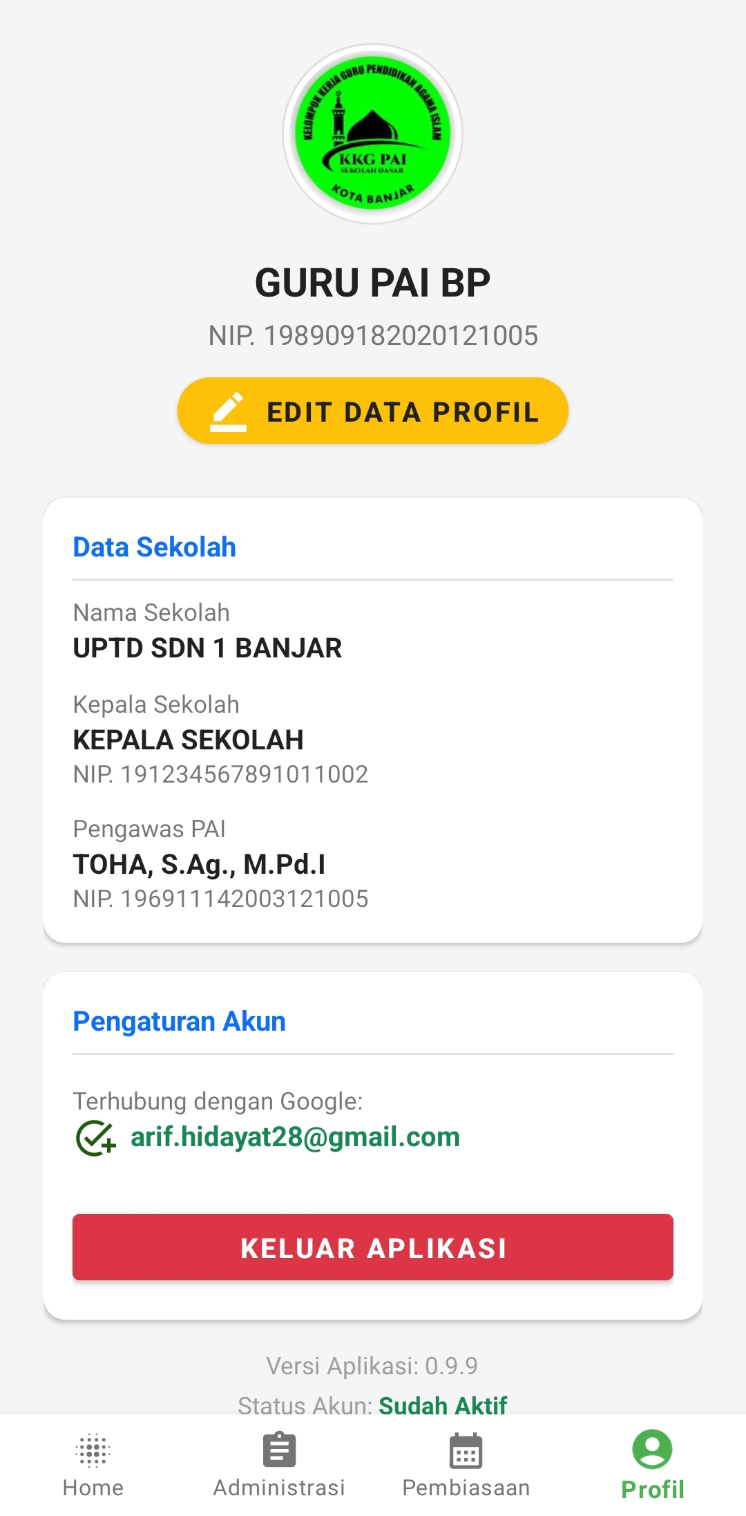Tampilan Profil